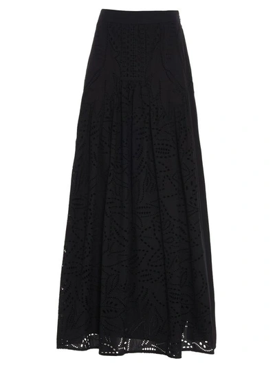 Alberta Ferretti Sangallo Skirt In Black