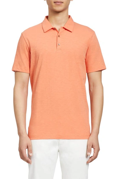 Theory Bron Regular Fit Polo Shirt In Vivid Coral