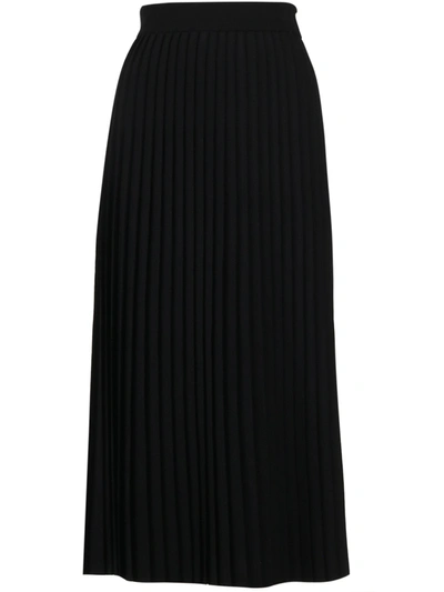 Balenciaga Long Pleated Skirt Black