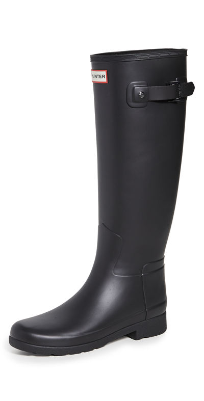 Hunter Refined Tall Matte Boots In Black