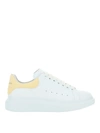 Alexander Mcqueen Men's Oversized Suede Heel Detail Sneakers In Shell/yellow