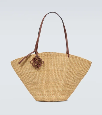 Loewe Paula's Ibiza Shell Basket Bag In Natural/pecan