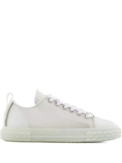 Giuseppe Zanotti Blabber Patchwork Twill, Canvas And Terry Sneakers In White