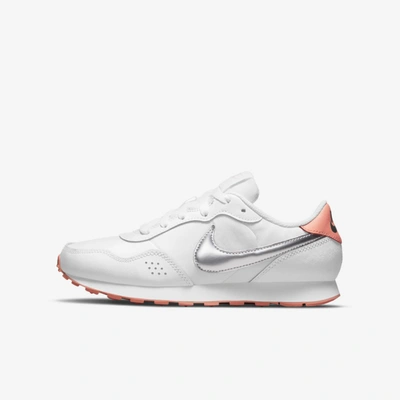 Nike Md Valiant Big Kids' Shoes In White/metallic Silver-crimson Bliss