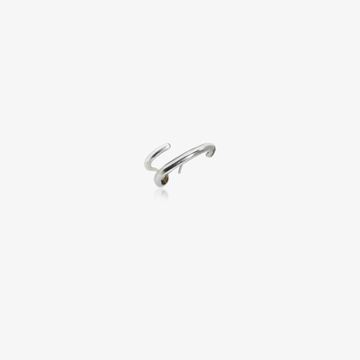 Katkim 18k White Gold Mono Earring In Silver