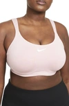 Nike Bold Sports Bra In Pink Glaze/ White