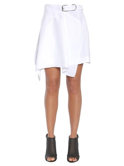 Carven Asymmetric Wrap Effect Skirt In White