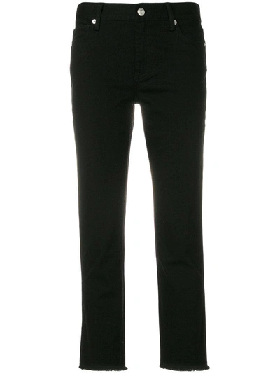 Burberry Frayed Hem Cropped Jeans - Black