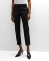 Theory Treeca Skinny-leg Cropped Good Wool Suiting Pants In Black
