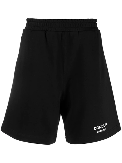 Dondup Logo Print Track Shorts In Black