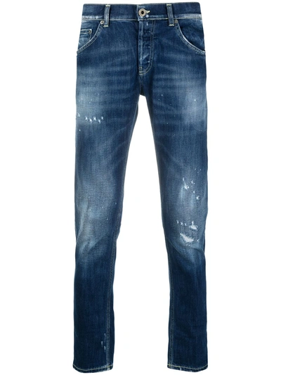 Dondup Distressed Straight-leg Jeans In Blue