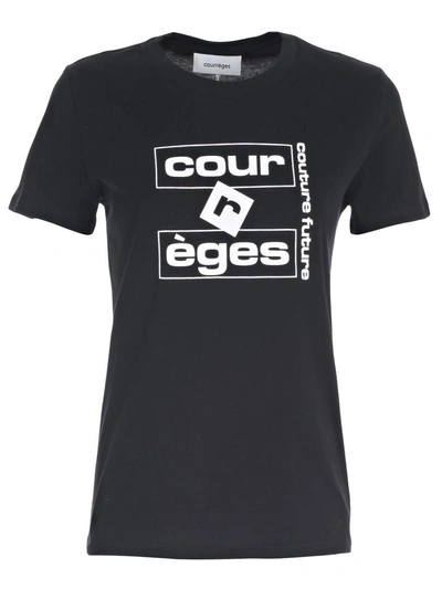 Courrges Short Sleeve T-shirt In Multicolour