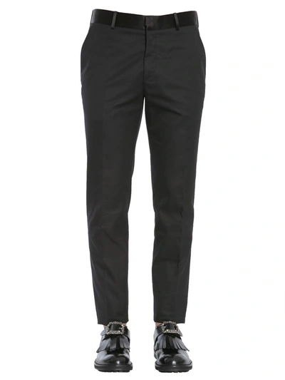 Alexander Mcqueen Cotton And Satin Trousers In Nero