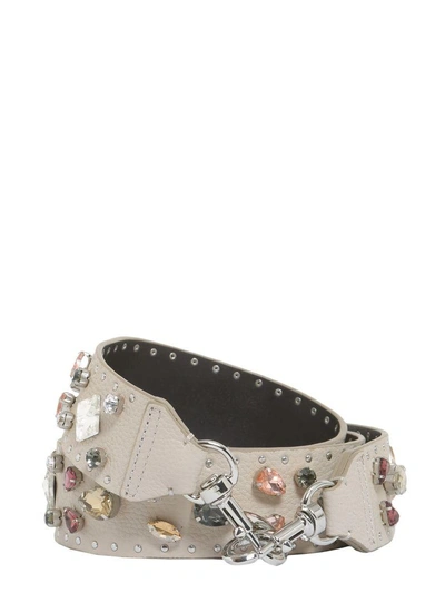 Rebecca Minkoff Jeweled Guitar Strap In Beige