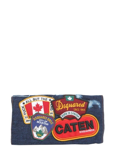 Dsquared2 Clutch With Patches In Multicolor