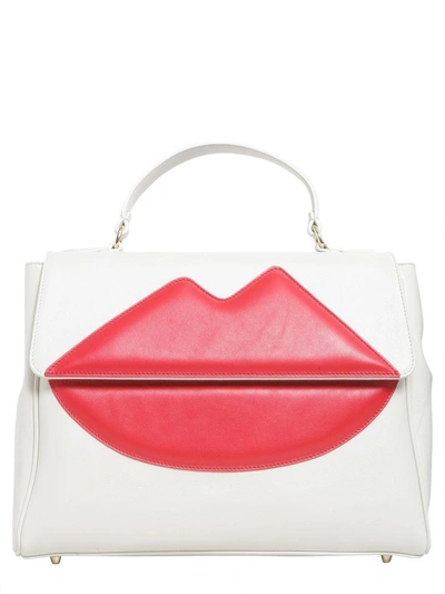 Sara Battaglia Lips Handbag In Bianco