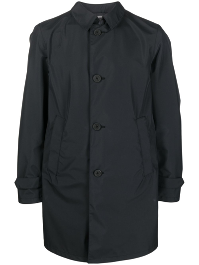 Herno Byron Raincoat With Alcantara In Black