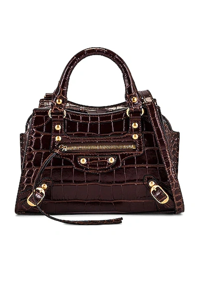 Balenciaga Neo Classic City Mini Tote Bag In Brown In Dark Brown