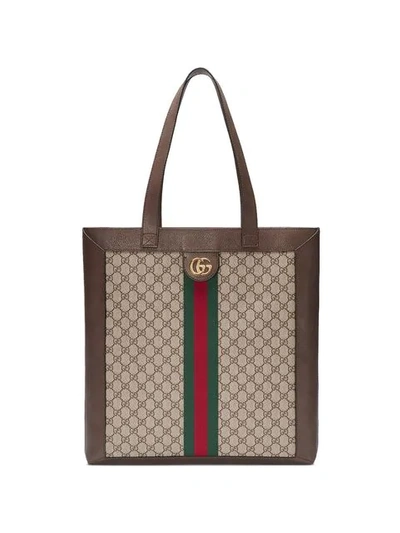 Gucci Ophidia Soft Gg Supreme Large Tote In Brown