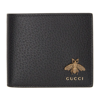 Gucci Black Bee Bifold Wallet In 1000 Nero