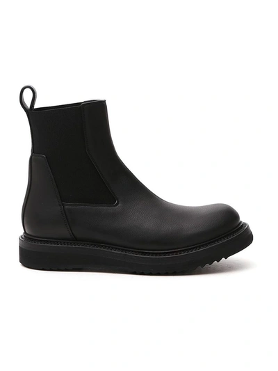 Rick Owens Slip On Chelsea Boots In Black