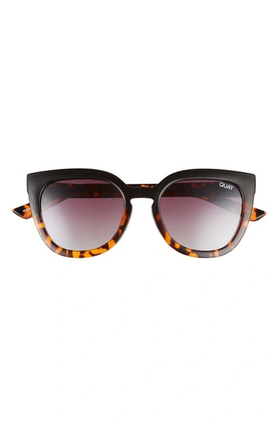 Quay Noosa 55mm Cat Eye Sunglasses In Black Tortoise,brown Fade