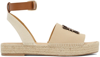 Loewe + Paula's Ibiza Canvas And Leather Espadrille Sandals In Beige