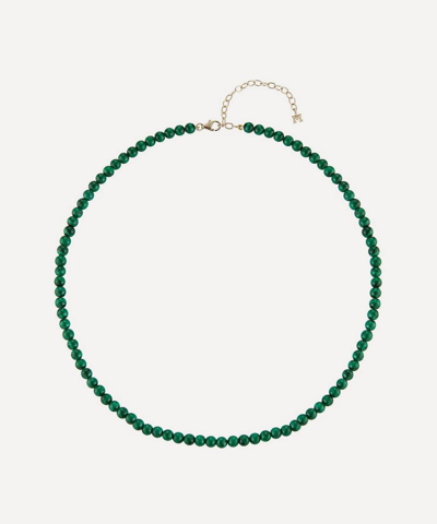 Mateo 14ct Gold Malachite Beaded Choker In Green