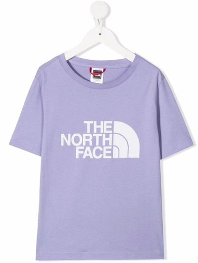 The North Face Kids' Logo-print T-shirt In Purple