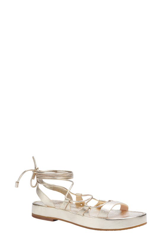 Kate Spade Serena Metallic Leather Gladiator Sandals In Pale Gold Leather |  ModeSens