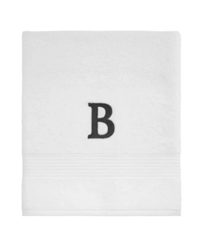 Avanti Block Monogram Initial Bath Towel Bedding In White L