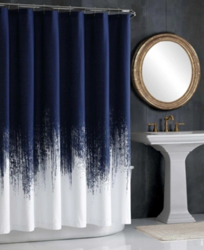 Vince Camuto Lyon Grey Shower Curtain In Blue And White