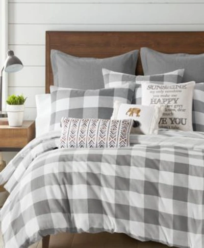 Levtex Camden Buffalo Check 3-pc. Duvet Cover Set, King In Gray