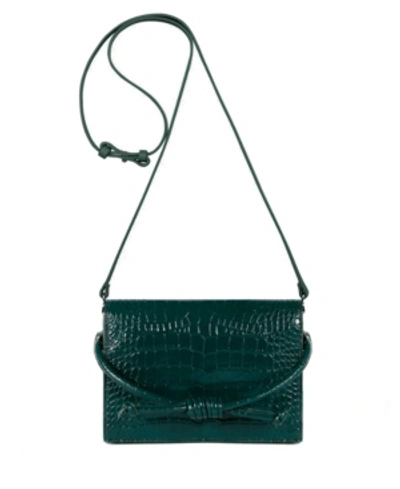 Esin Akan Women's Midi Chelsea Clutch Bag In Green Croc