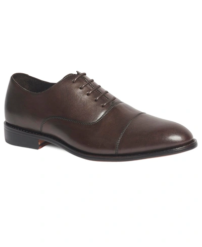 Anthony Veer Men's Clinton Cap-toe Oxford Leather Dress Shoes Men's Shoes In Chocolate Brown
