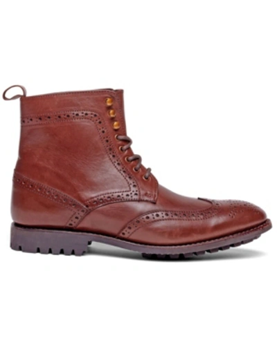 Anthony Veer Men's Grant Wingtip Leather Dress Boot Men's Shoes In Dark Brown