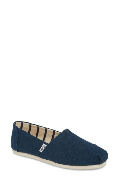 Toms Women's Alpargata Heritage Slip On Flats Women's Shoes In Majolica Blue Heritage Canvas