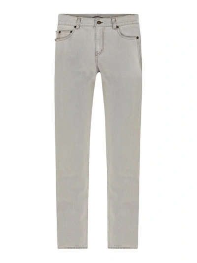 Saint Laurent Five Pocket Jeans In Grey