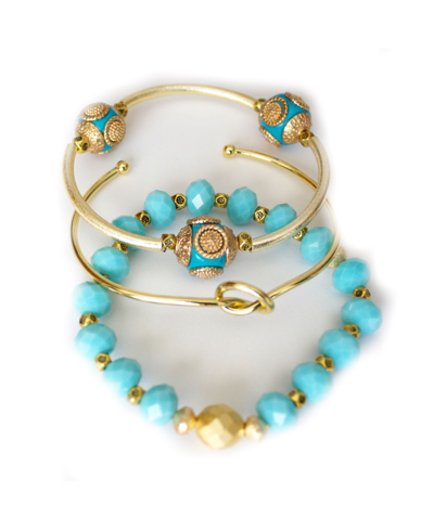 Michael Gabriel Designs Women's Tiffani Bracelet Set, 3 Pieces In Robbin Egg Blue