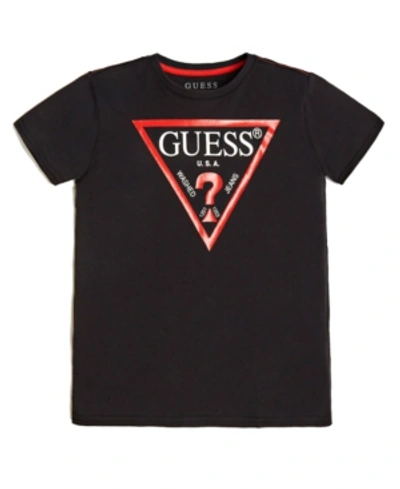 Guess Kids' Big Boys Short Sleeve Classic Logo T-shirt In Black