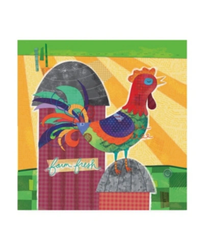 Trademark Global Holli Conger Spunky Roosters 2 Canvas Art In Multi
