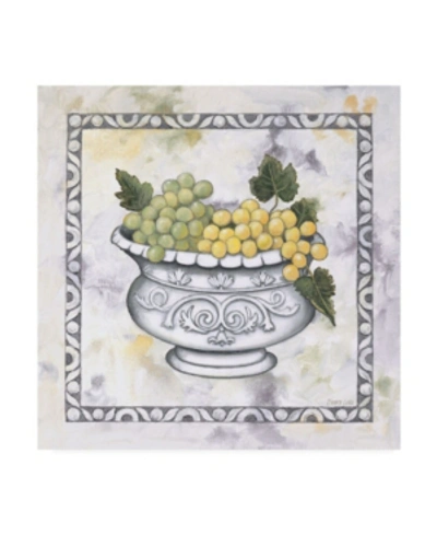 Trademark Global Debra Lake Green Grapes In Bowl Canvas Art In Multi
