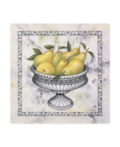 Trademark Global Debra Lake Pears In A Silver Bowl Canvas Art In Multi