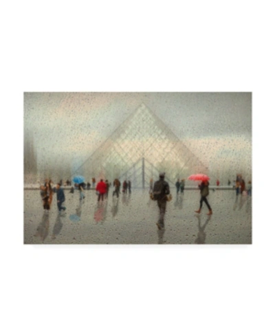Trademark Global Roswitha Schleicher Schwarz Rain In Paris Louvre Canvas Art In Multi