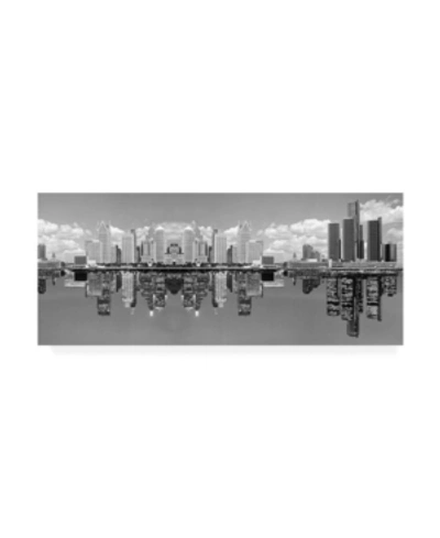 Trademark Global Monte Nagler Detroit Skyline Panorama Detroit Michigan Pan Canvas Art In Multi