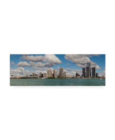 Trademark Global Monte Nagler Detroit Skyline Panorama 2 Canvas Art In Multi
