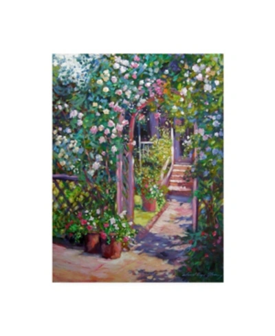 Trademark Global David Lloyd Glover Rose Cottage Gate Canvas Art In Multi