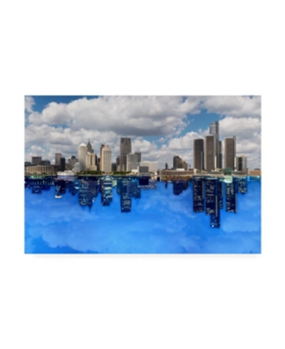 Trademark Global Monte Nagler Detroit Skyline Michigan Color Canvas Art In Multi