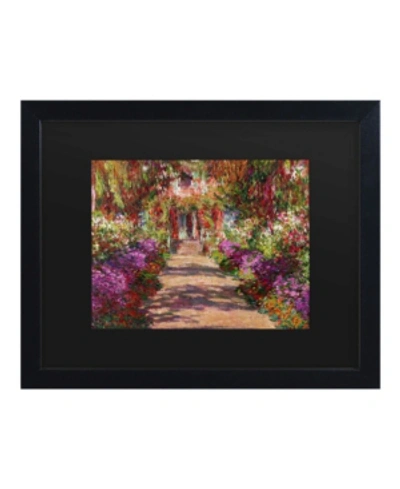 Trademark Global Claude Monet A Pathway In Monet's Garden Matted Framed Art In Multi