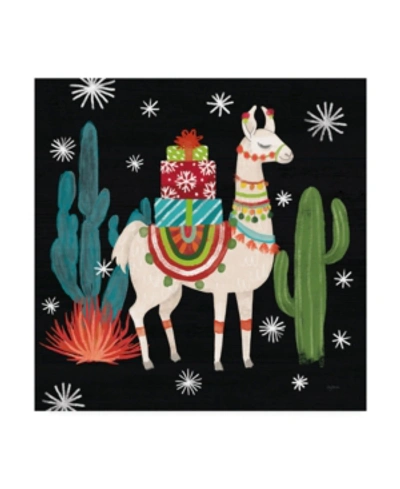Trademark Global Mary Urban Lovely Llamas Ii Christmas Black Canvas Art In Multi